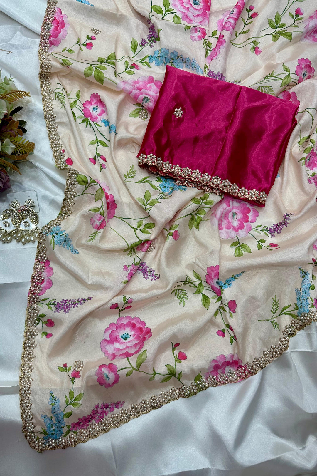 Frost Petal Chinnon Silk Saree