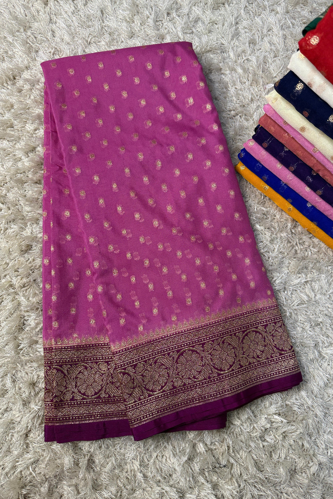 Rakhi Special Banarasi Semi Katan Georgette Silk Saree
