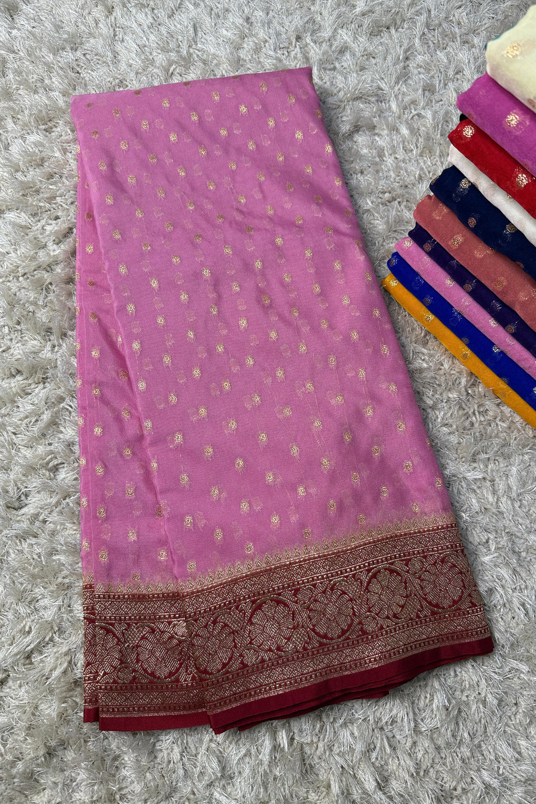 Rakhi Special Banarasi Semi Katan Georgette Silk Saree
