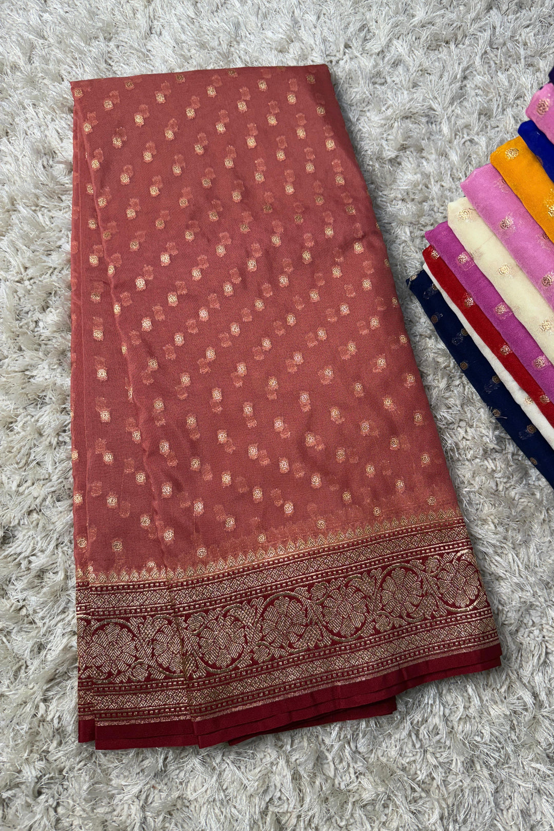 Rakhi Special Banarasi Semi Katan Georgette Silk Saree