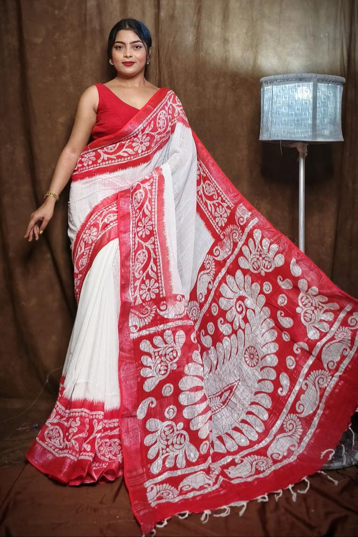 Opar Nodi Bengal Linen Saree