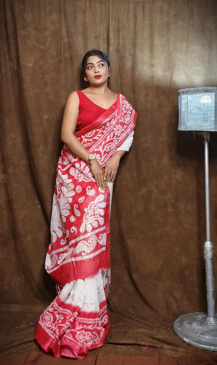 Opar Nodi Bengal Linen Saree