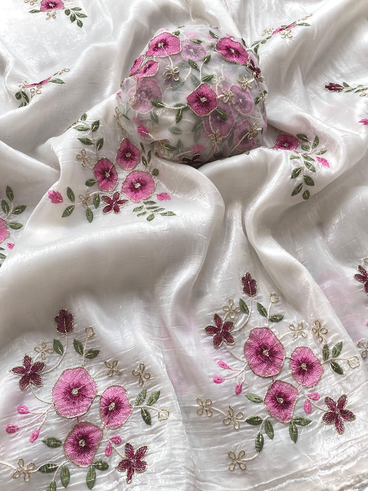 Auspicious Beginning Crush Silk Saree