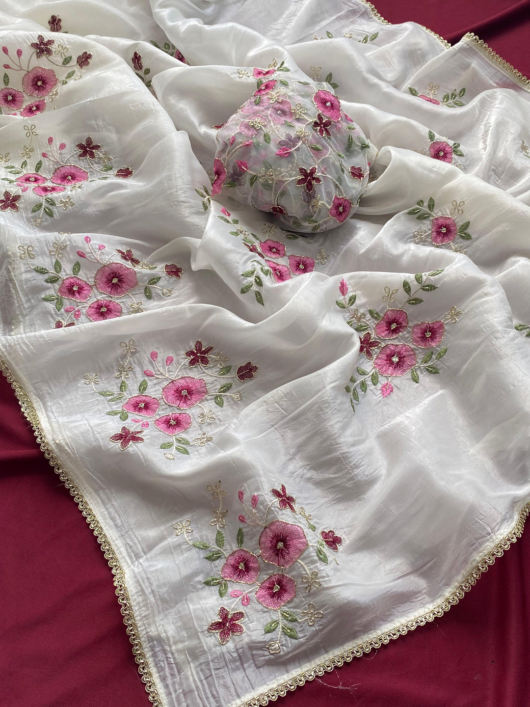 Auspicious Beginning Crush Silk Saree