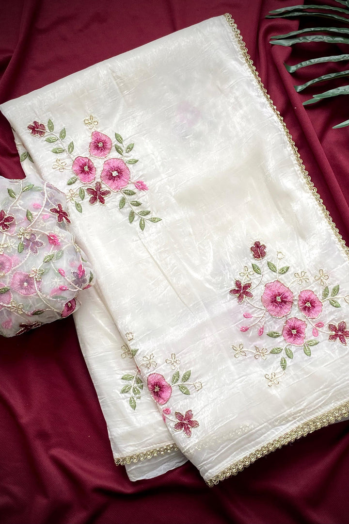 Auspicious Beginning Crush Silk Saree