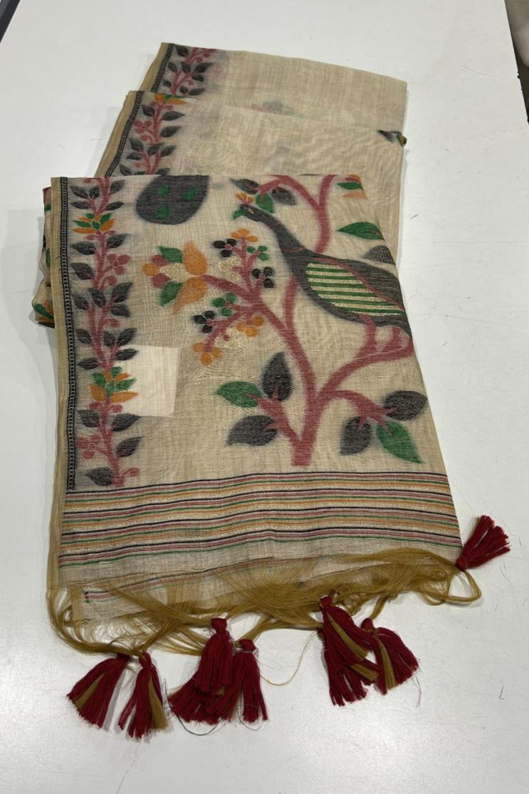 Love Letters Muga Cotton Saree