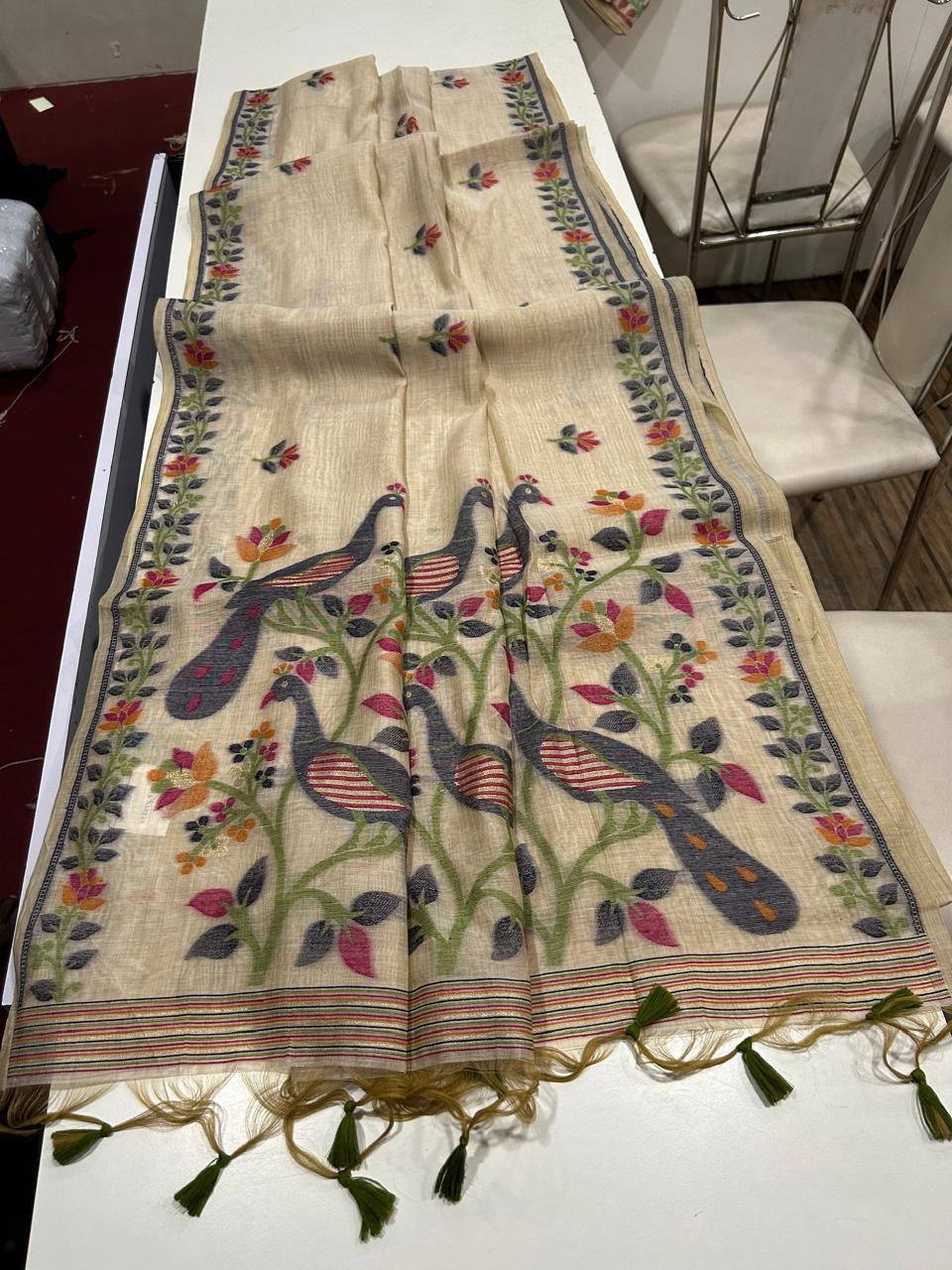 Love Letters Muga Cotton Saree