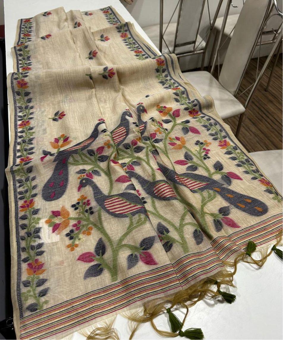 Love Letters Muga Cotton Saree