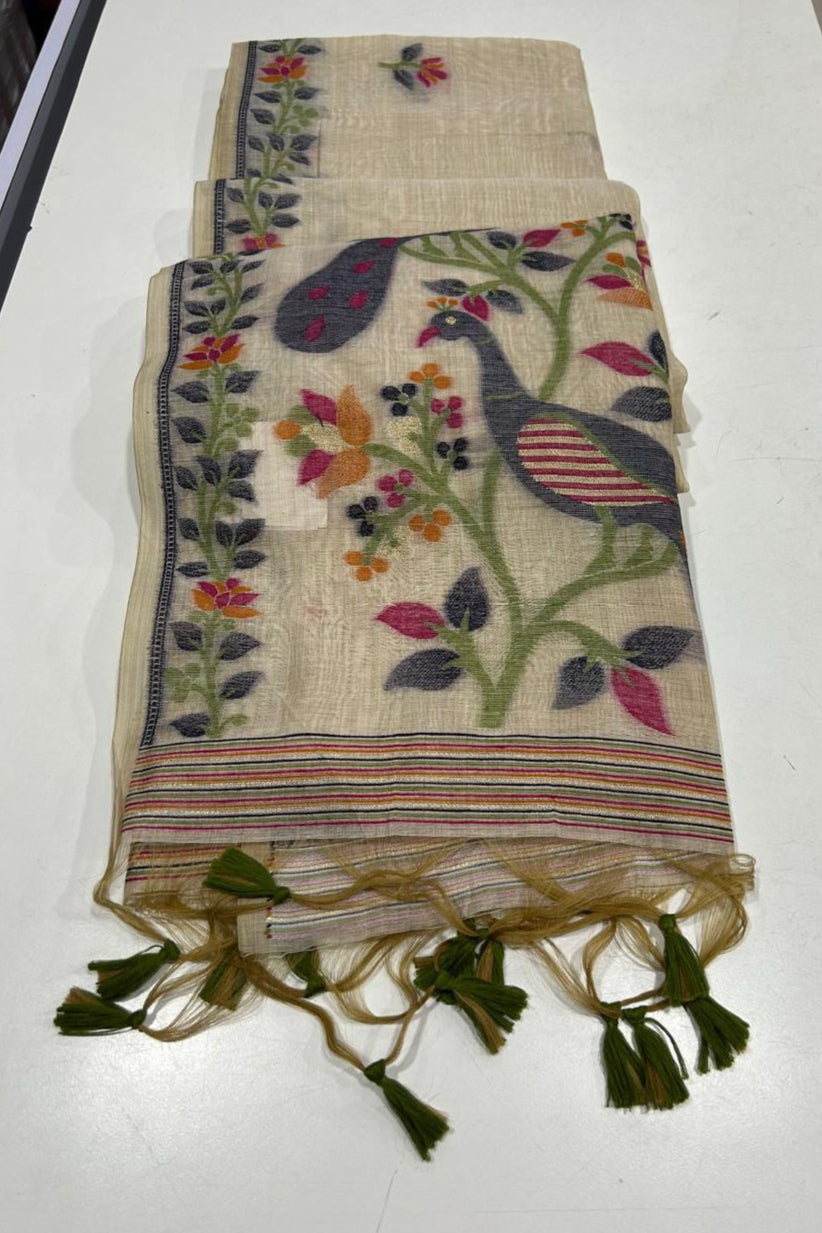 Love Letters Muga Cotton Saree