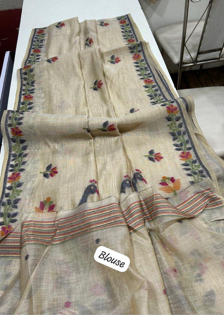 Love Letters Muga Cotton Saree