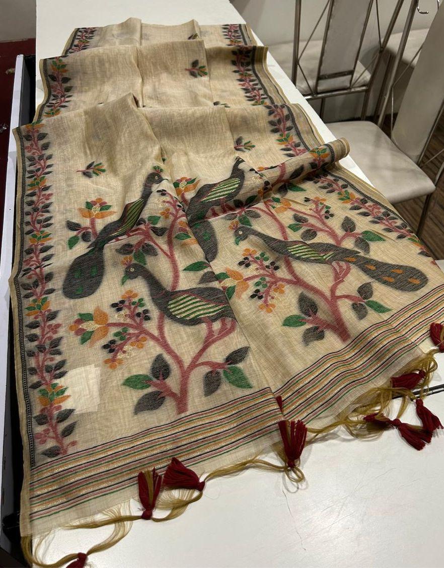 Love Letters Muga Cotton Saree