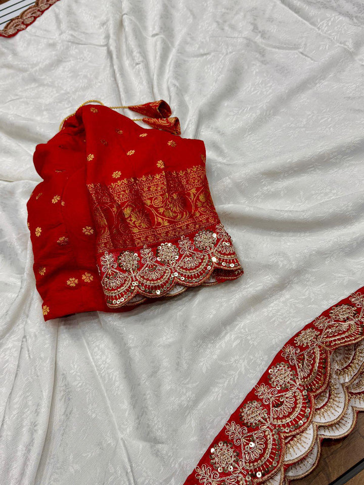 Puja Special Georgette Silk Saree (Shade 3)