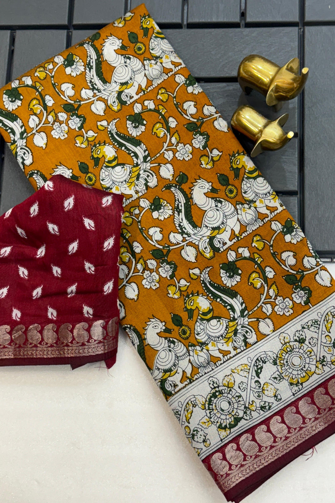 Scent of Petals Mangalagiri Silk Saree