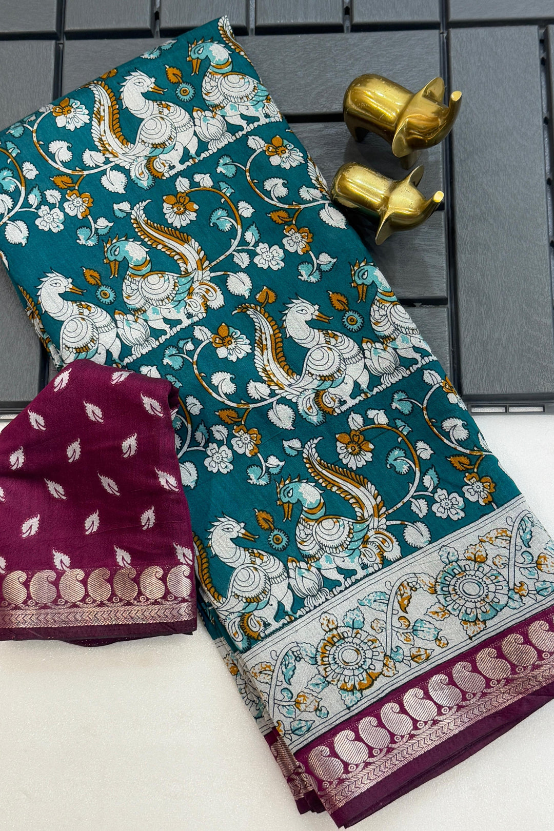 Scent of Petals Mangalagiri Silk Saree