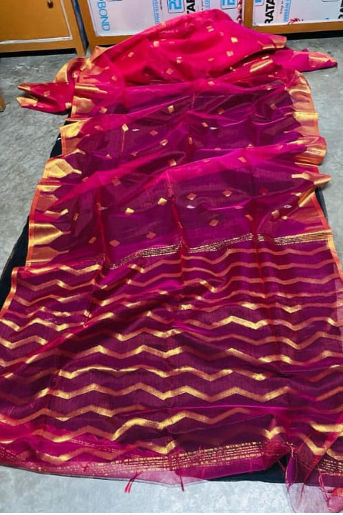 Kesar Ghaat Muslin Banarasi Saree