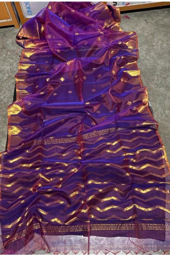 Kesar Ghaat Muslin Banarasi Saree