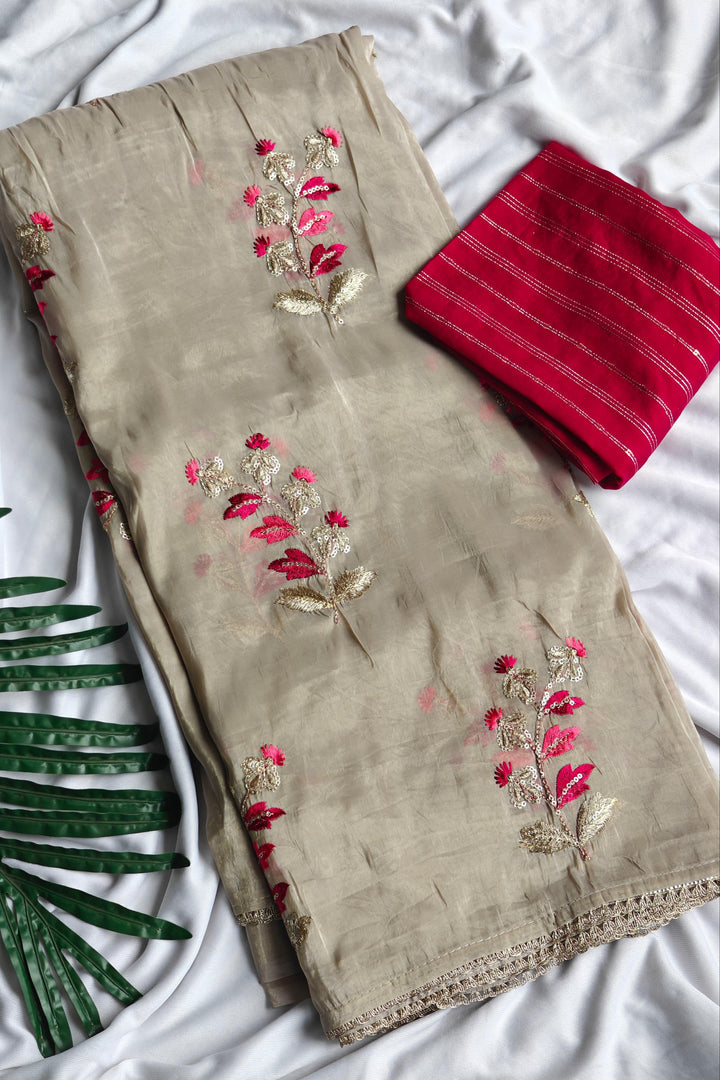 Dusky Note Crush Silk Saree