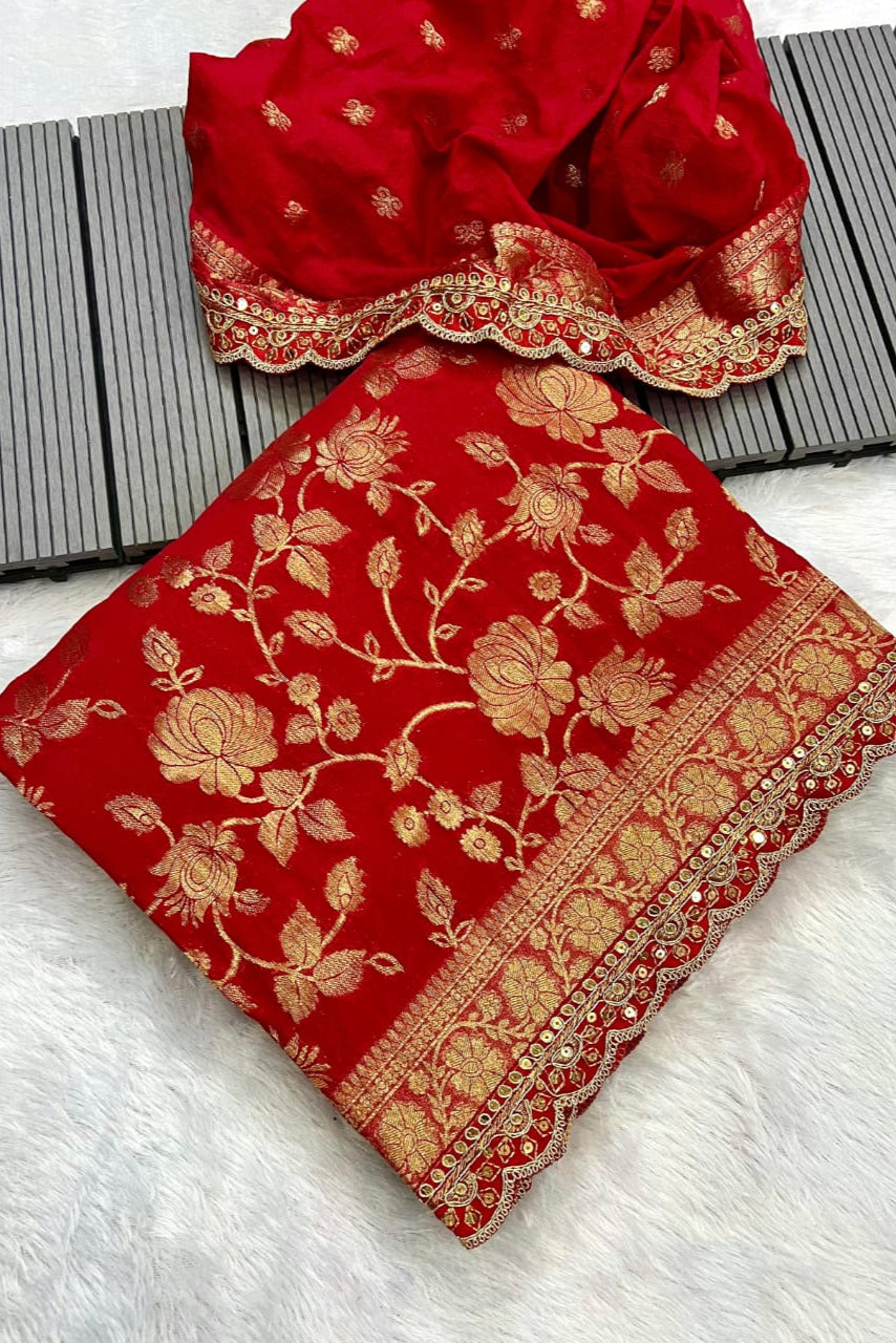 From the Gharana Banarasi Khaddi Georgette Silk