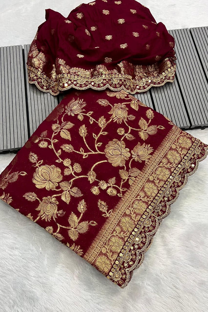 From the Gharana Banarasi Khaddi Georgette Silk