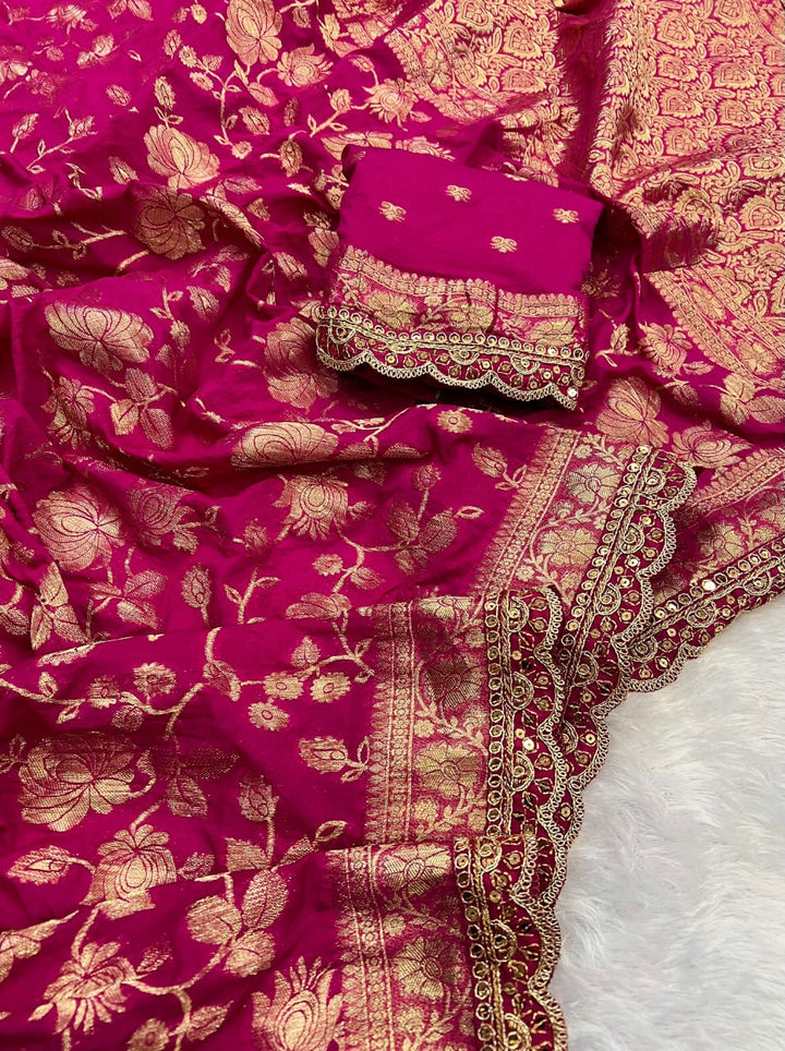 From the Gharana Banarasi Khaddi Georgette Silk