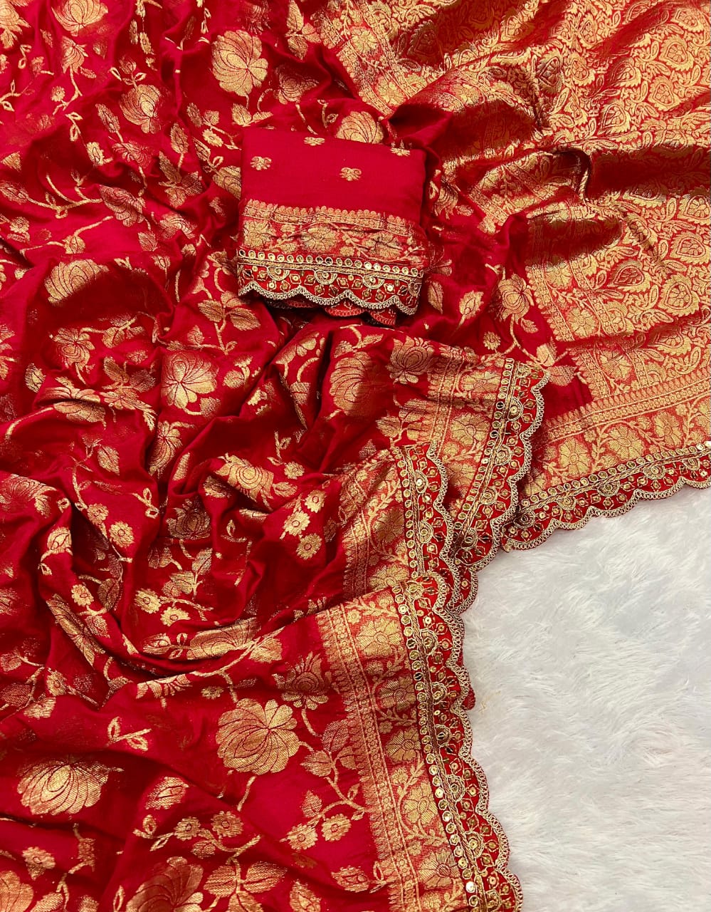 From the Gharana Banarasi Khaddi Georgette Silk