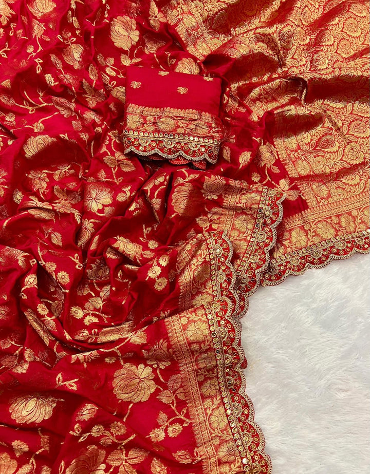 From the Gharana Banarasi Khaddi Georgette Silk