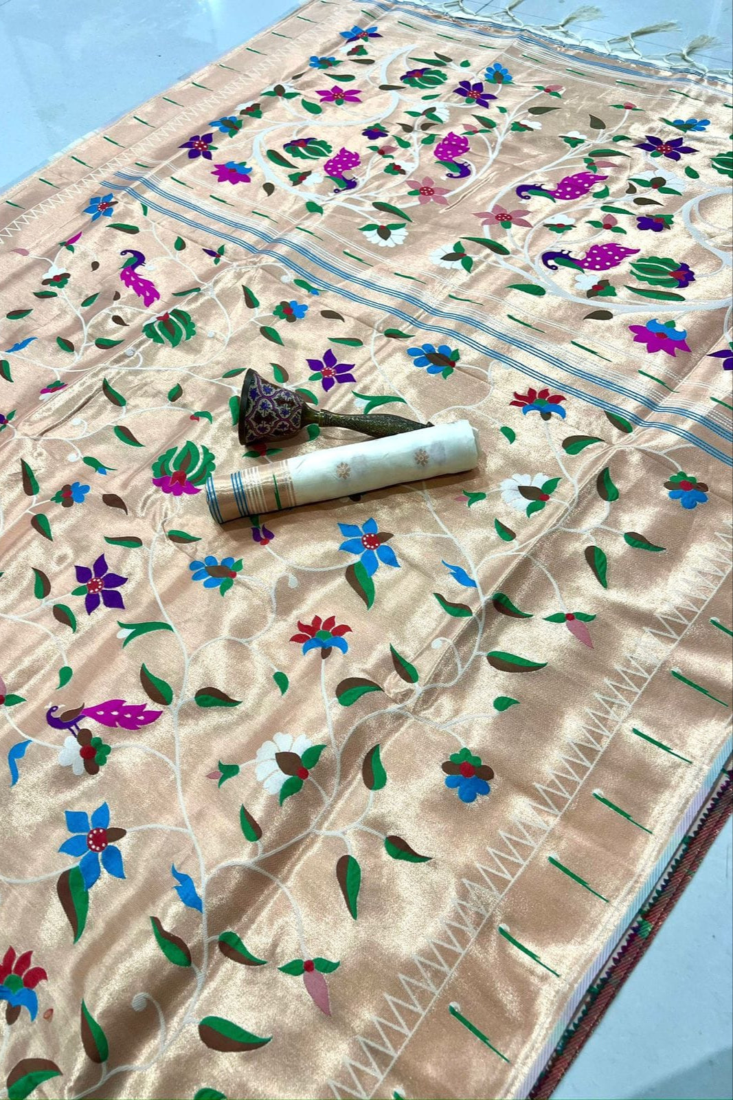 Rooted in Riwaaz Kanchivaram Paithani Silk Saree