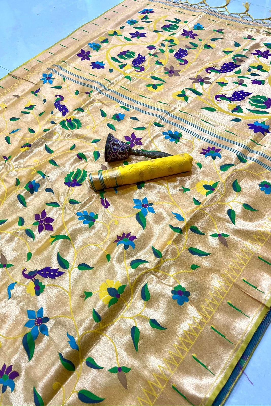 Rooted in Riwaaz Kanchivaram Paithani Silk Saree