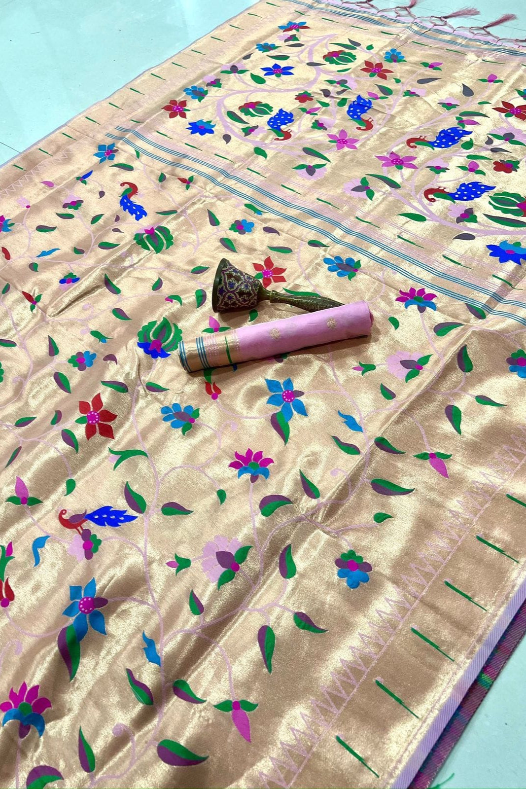 Rooted in Riwaaz Kanchivaram Paithani Silk Saree
