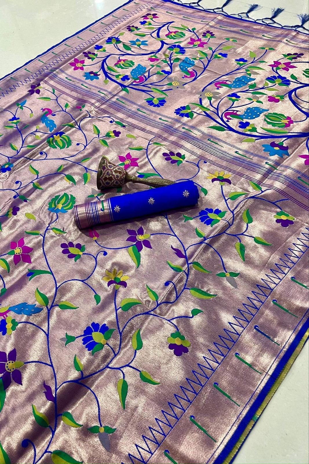 Rooted in Riwaaz Kanchivaram Paithani Silk Saree