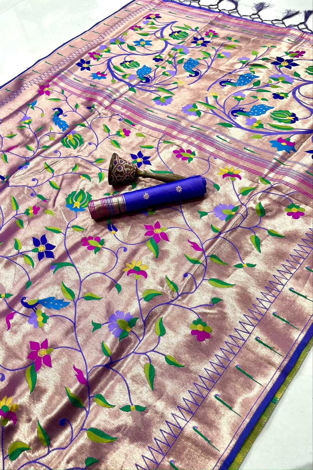 Rooted in Riwaaz Kanchivaram Paithani Silk Saree