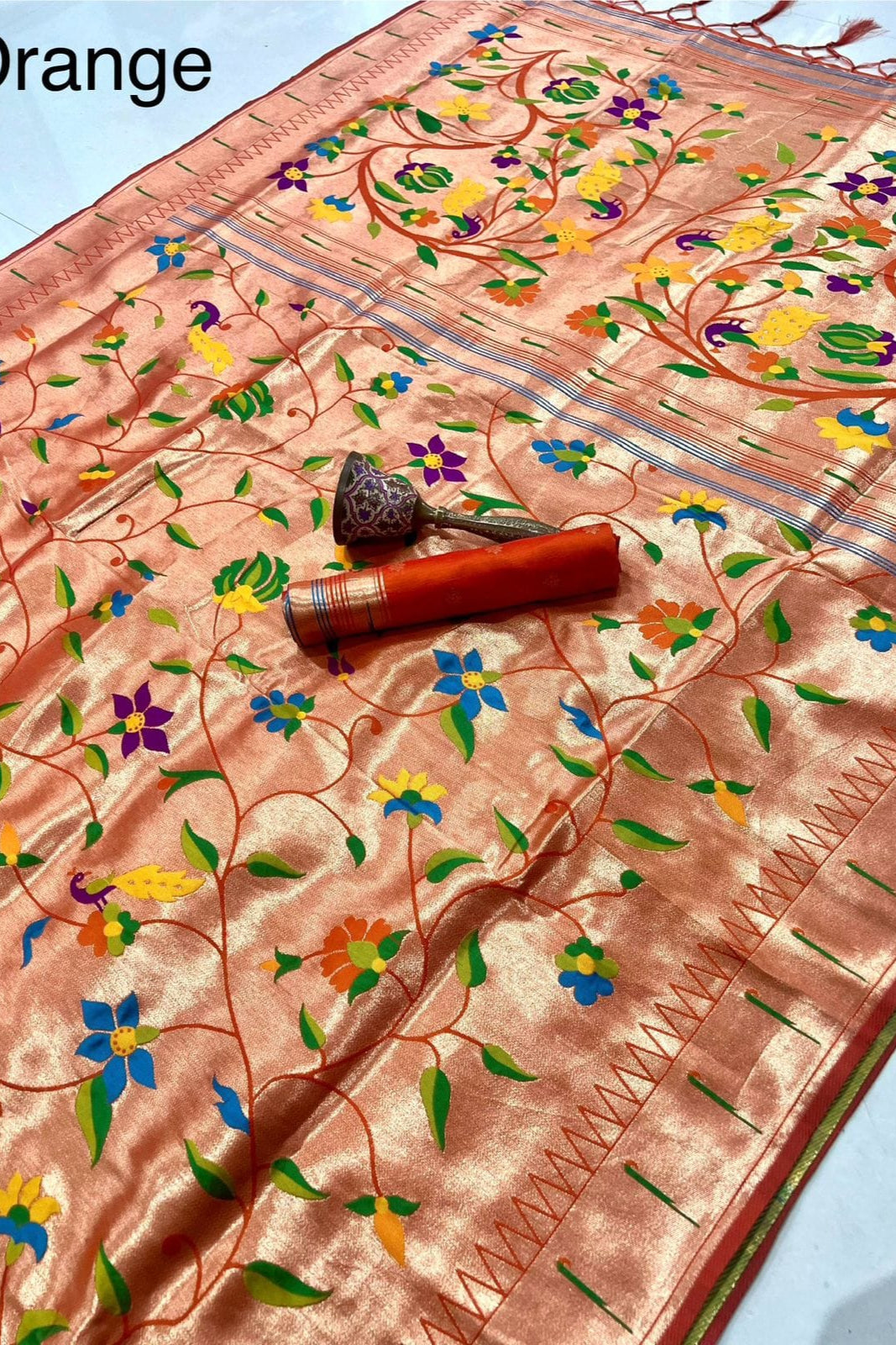 Rooted in Riwaaz Kanchivaram Paithani Silk Saree