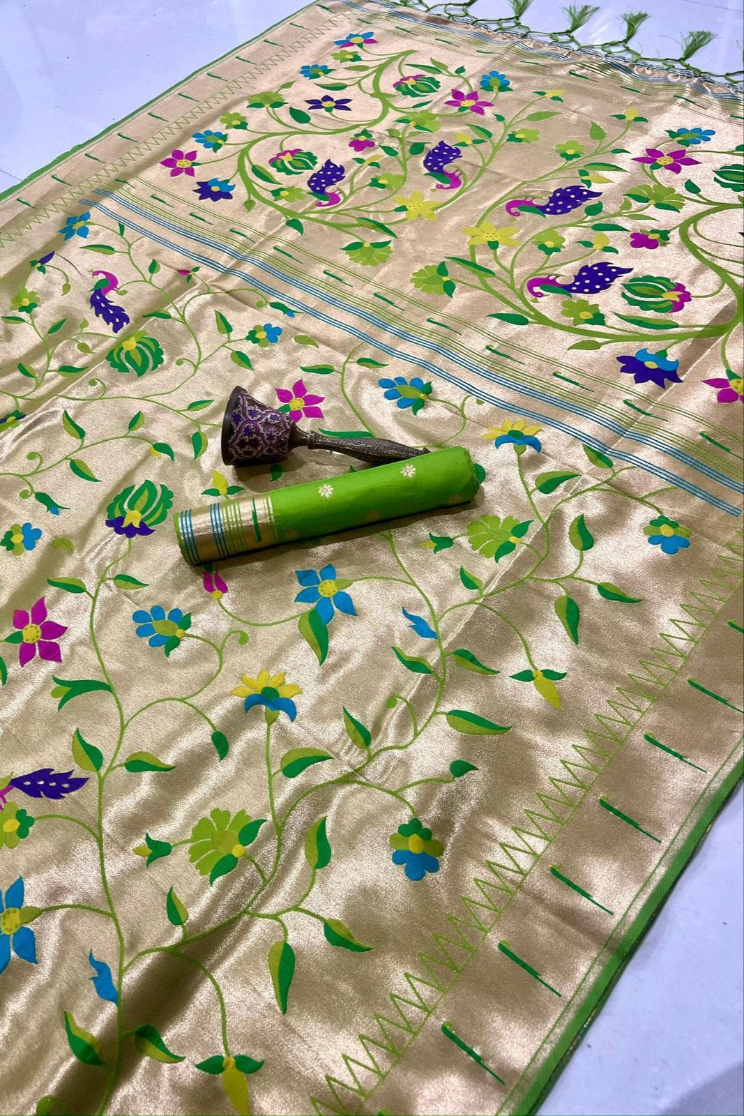 Rooted in Riwaaz Kanchivaram Paithani Silk Saree