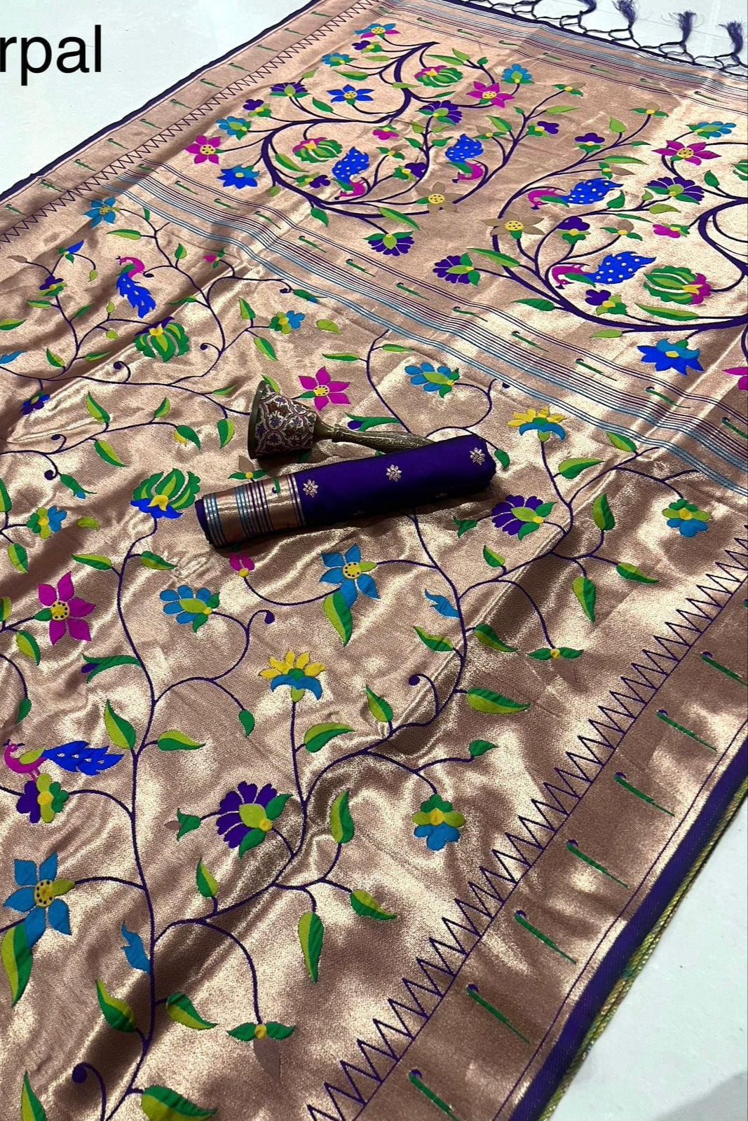 Rooted in Riwaaz Kanchivaram Paithani Silk Saree