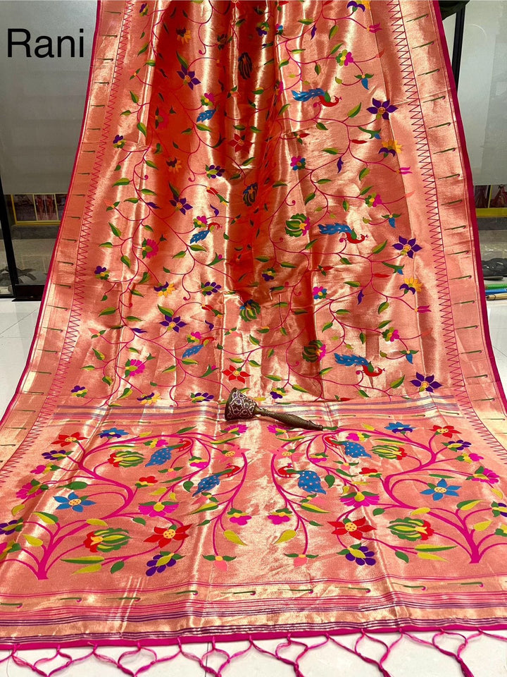 Rooted in Riwaaz Kanchivaram Paithani Silk Saree