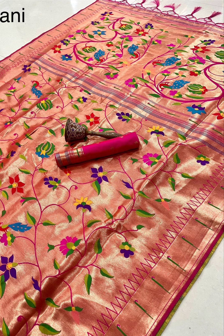 Rooted in Riwaaz Kanchivaram Paithani Silk Saree