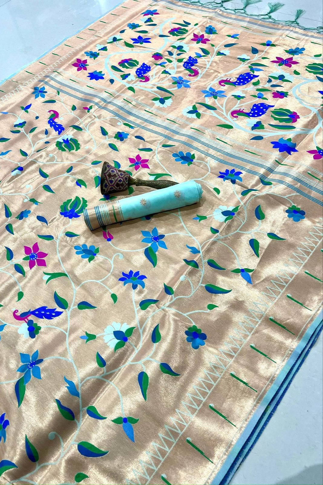 Rooted in Riwaaz Kanchivaram Paithani Silk Saree