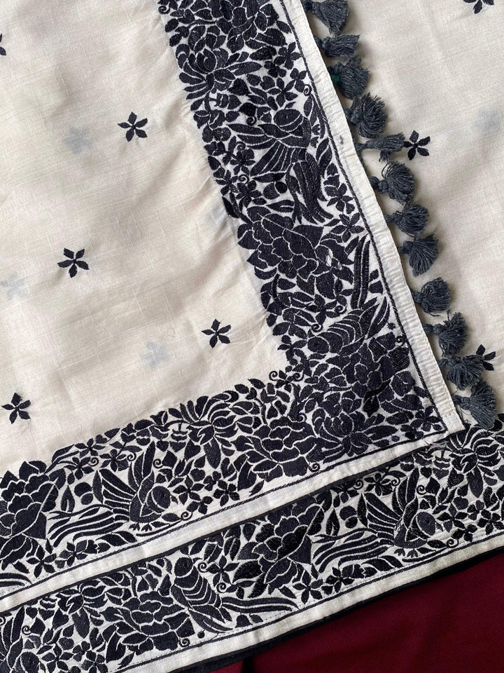 Contrast in Bloom Tussar Silk Saree