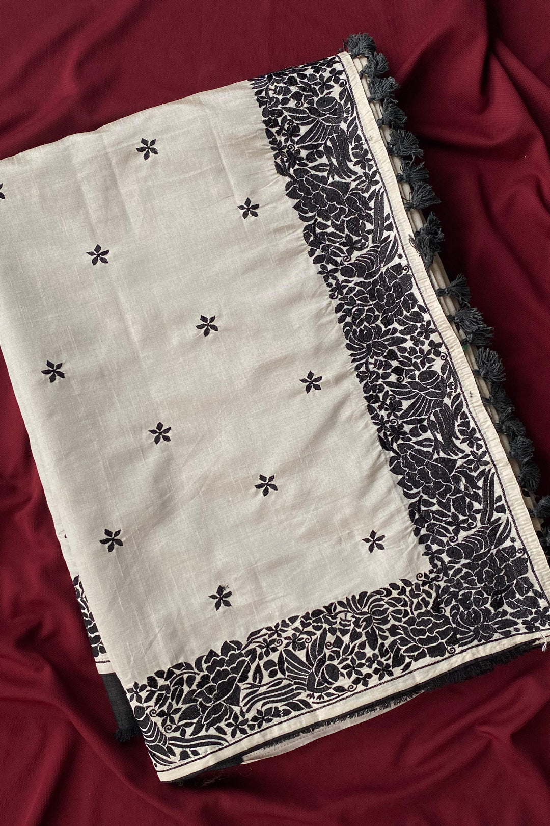 Contrast in Bloom Tussar Silk Saree