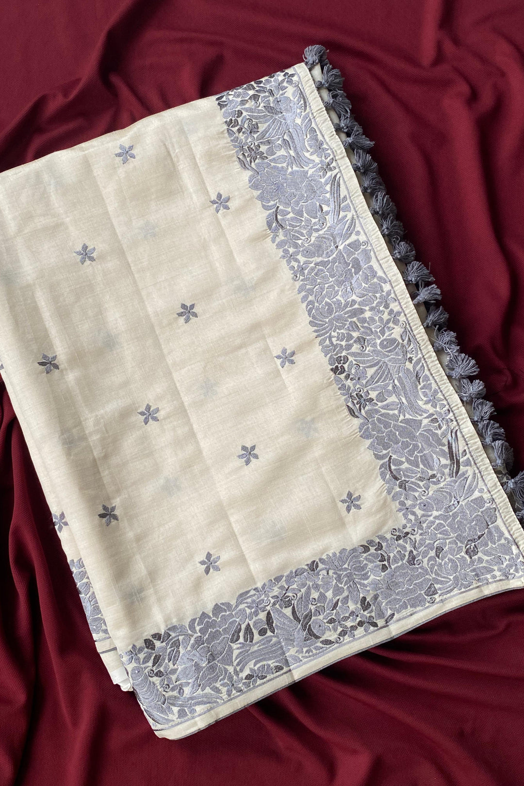 Contrast in Bloom Tussar Silk Saree