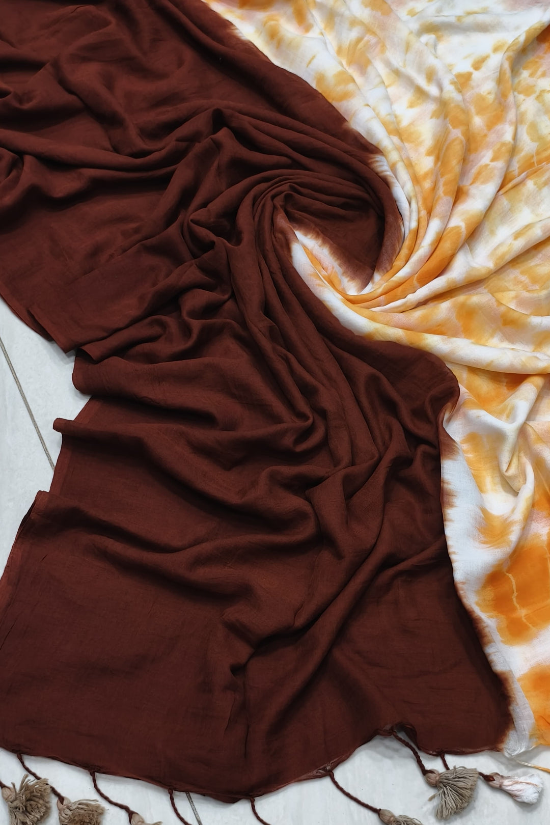 Rupoli Ghor Shibori Style Mul Cotton Saree