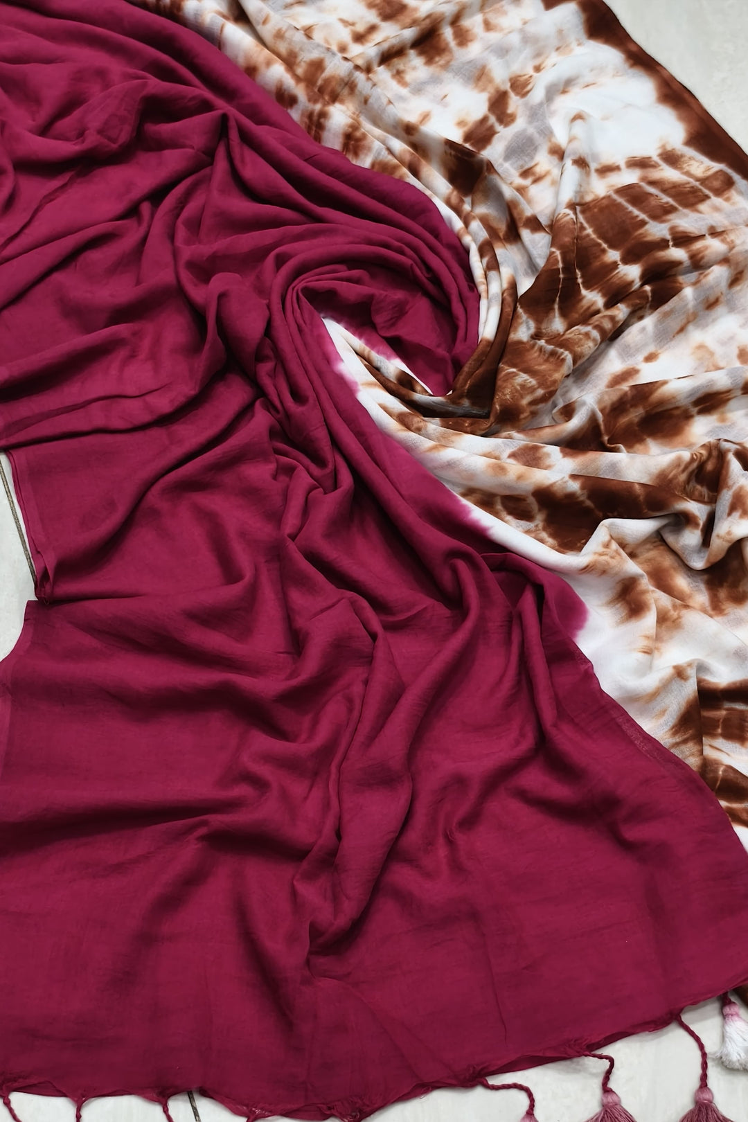 Rupoli Ghor Shibori Style Mul Cotton Saree