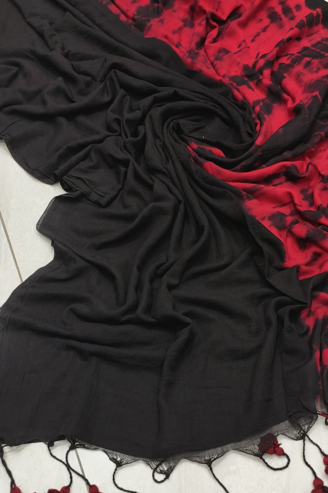 Rupoli Ghor Shibori Style Mul Cotton Saree