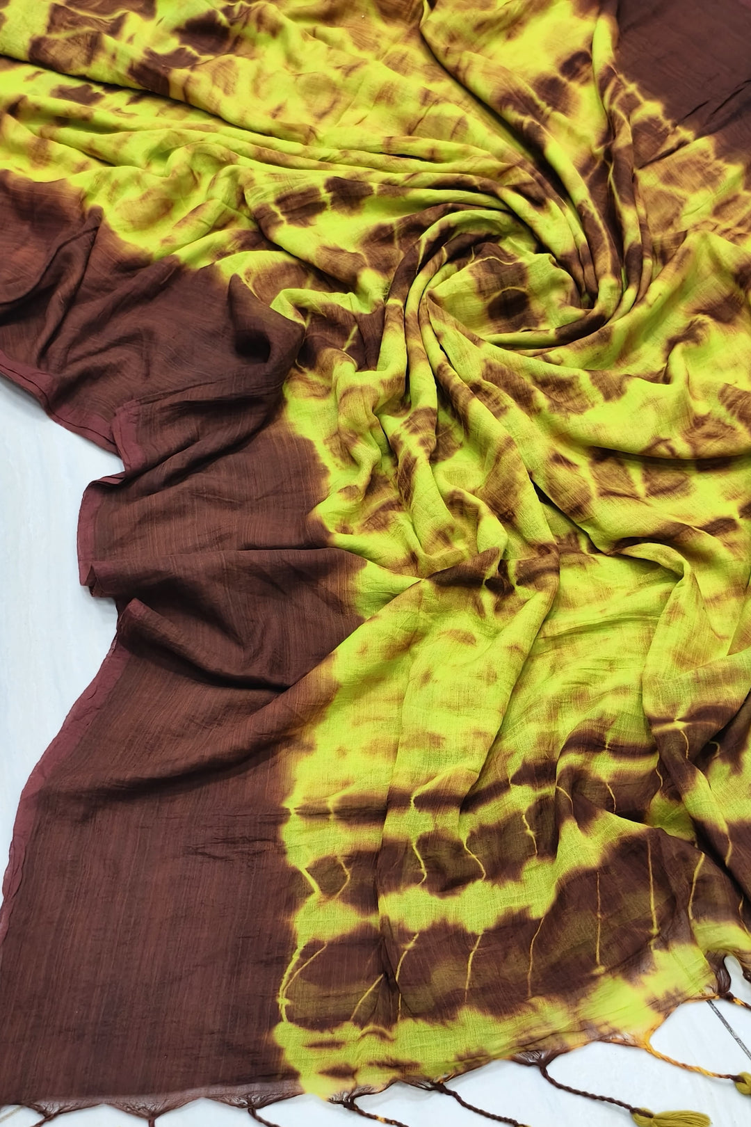 Rupoli Ghor Shibori Style Mul Cotton Saree