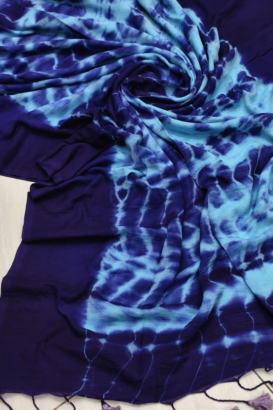 Rupoli Ghor Shibori Style Mul Cotton Saree