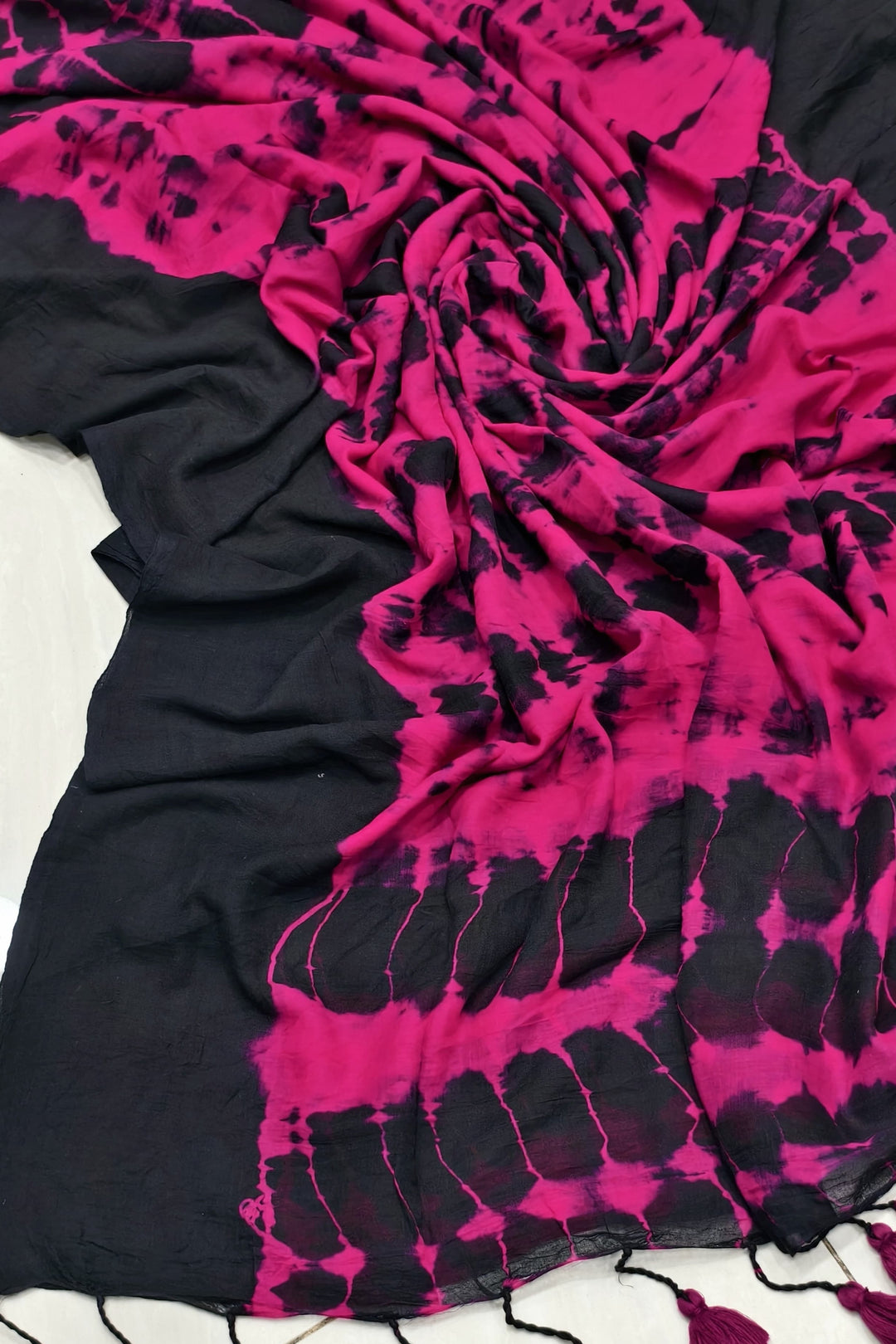 Rupoli Ghor Shibori Style Mul Cotton Saree