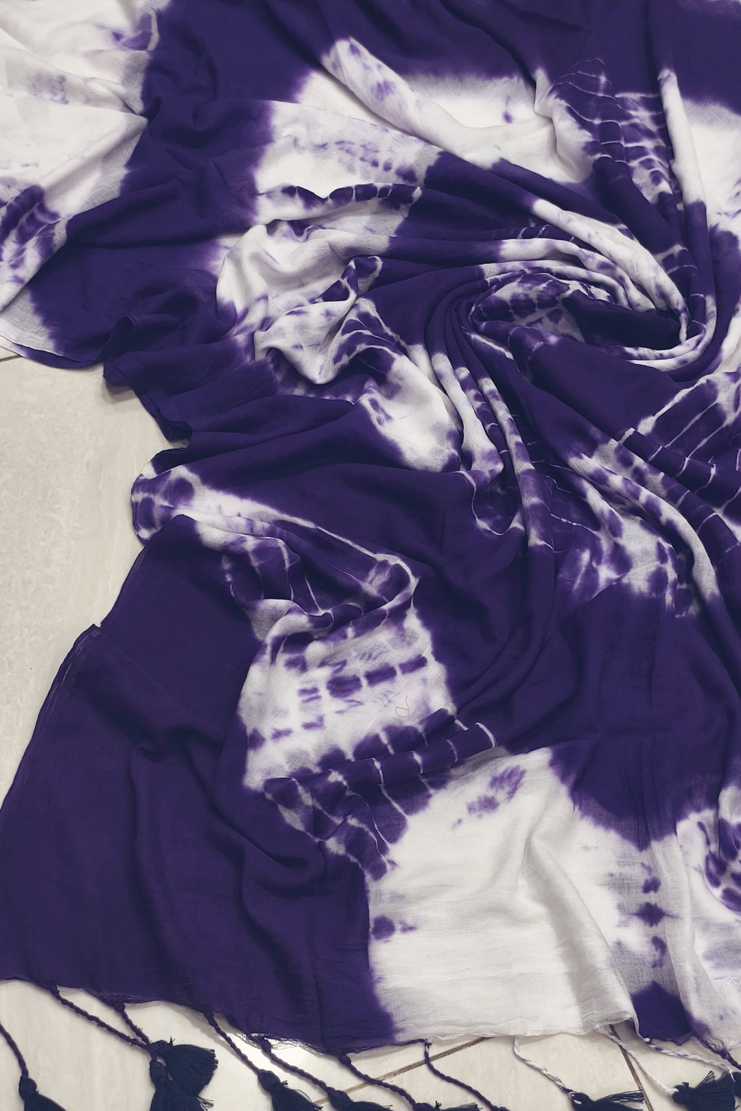 Rupoli Ghor Shibori Style Mul Cotton Saree