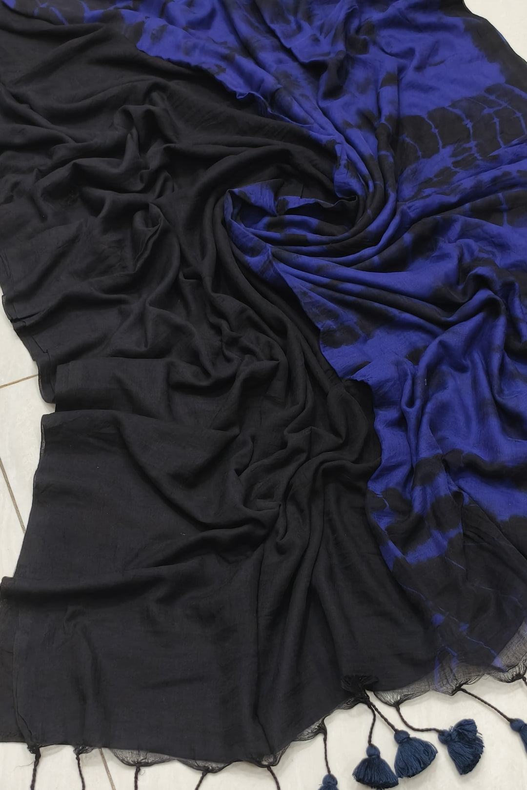Rupoli Ghor Shibori Style Mul Cotton Saree