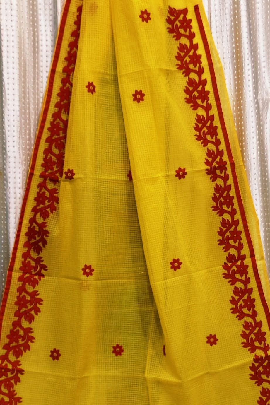 Megher Koli Reshom Kota Applique Saree