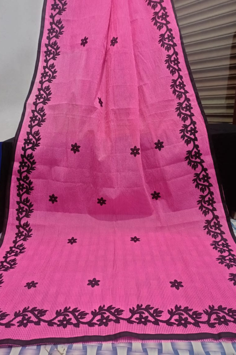 Megher Koli Reshom Kota Applique Saree